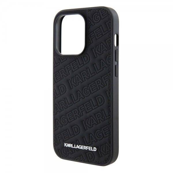 Karl Lagerfeld iPhone 15 Pro Max Cover Quilted K Pattern Sort