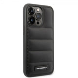 Karl Lagerfeld iPhone 15 Pro Max Cover Quilted Nylon Puffy Case Logo Plate Sort