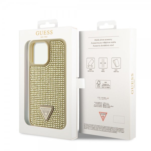 Guess iPhone 15 Pro Max Skal Rhinsten Guld