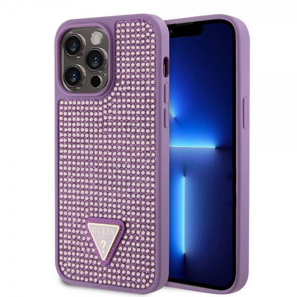 Guess iPhone 15 Pro Max Cover Rhinsten Lilla