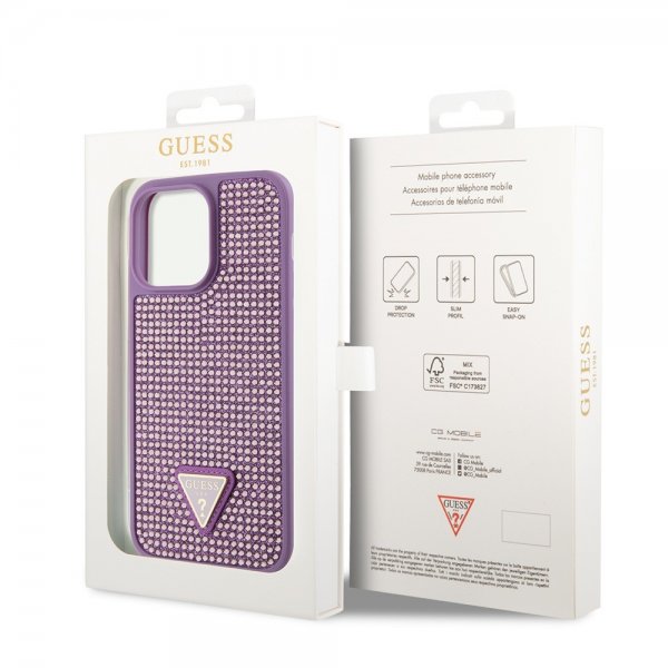 Guess iPhone 15 Pro Max Cover Rhinsten Lilla