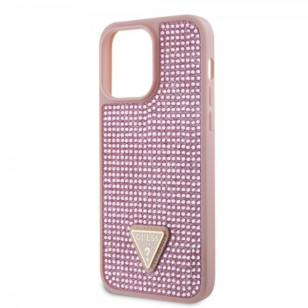 Guess iPhone 15 Pro Max Cover Rhinestone Rosa