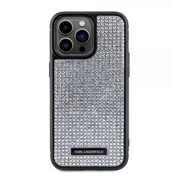 Karl Lagerfeld iPhone 15 Pro Max Cover Rhinestone Sølv