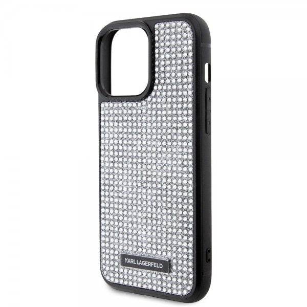 Karl Lagerfeld iPhone 15 Pro Max Cover Rhinestone Sølv