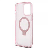 Guess iPhone 15 Pro Max Cover Ring Stand Glitter MagSafe Rosa
