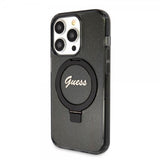 Guess iPhone 15 Pro Max Cover Ring Stand Glitter MagSafe Sort
