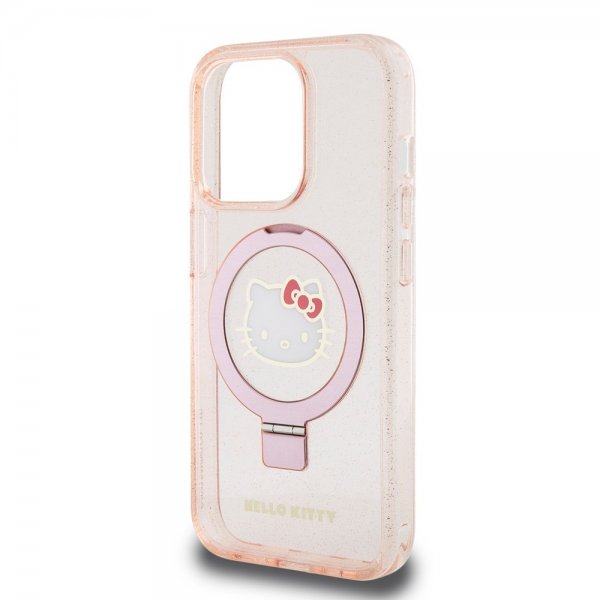 Hello Kitty iPhone 15 Pro Max Cover Ring Stand MagSafe Rosa