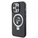 Karl Lagerfeld iPhone 15 Pro Max Cover Ring Stand MagSafe Sort