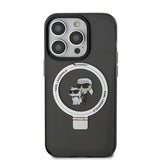 Karl Lagerfeld iPhone 15 Pro Max Cover Ring Stand MagSafe Sort