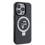 Karl Lagerfeld iPhone 15 Pro Max Cover Ring Stand MagSafe Sort