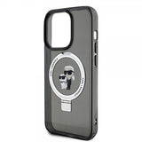Karl Lagerfeld iPhone 15 Pro Max Cover Ring Stand MagSafe Sort