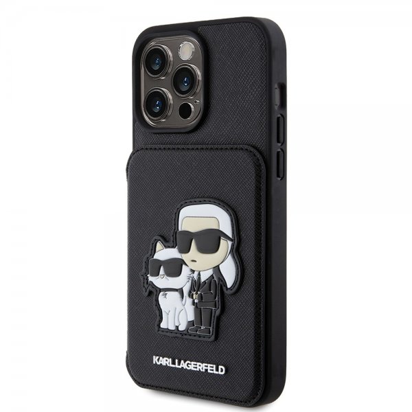 Karl Lagerfeld iPhone 15 Pro Max Cover Saffiano Card Slots & Stand Sort