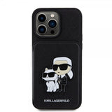 Karl Lagerfeld iPhone 15 Pro Max Cover Saffiano Card Slots & Stand Sort
