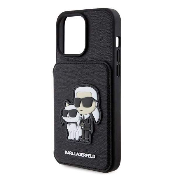 Karl Lagerfeld iPhone 15 Pro Max Cover Saffiano Card Slots & Stand Sort
