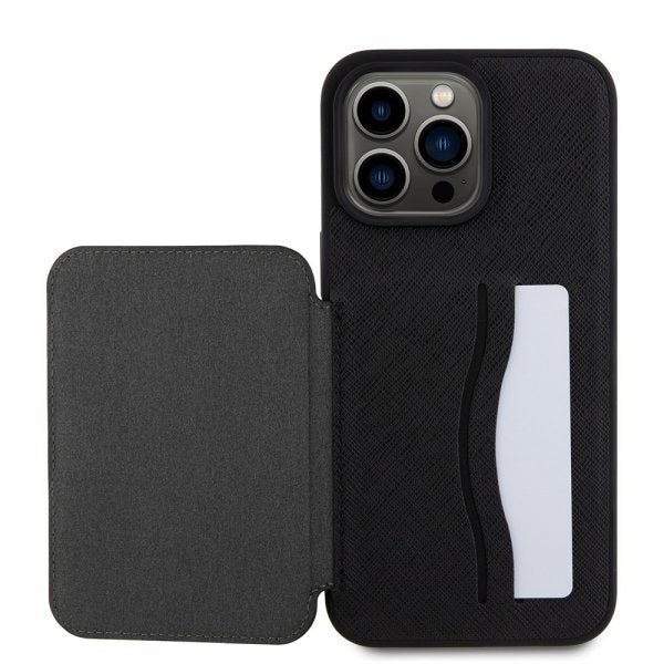 Karl Lagerfeld iPhone 15 Pro Max Cover Saffiano Card Slots & Stand Sort