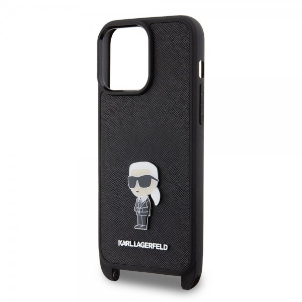 Karl Lagerfeld iPhone 15 Pro Max Cover Saffiano Crossbody Sort