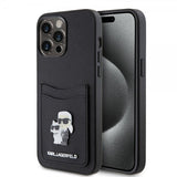 Karl Lagerfeld iPhone 15 Pro Max Cover Saffiano Double Cardslot Sort