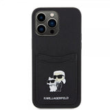 Karl Lagerfeld iPhone 15 Pro Max Cover Saffiano Double Cardslot Sort
