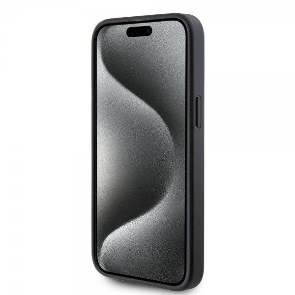 Karl Lagerfeld iPhone 15 Pro Max Cover Saffiano Double Cardslot Sort