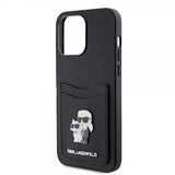 Karl Lagerfeld iPhone 15 Pro Max Cover Saffiano Double Cardslot Sort