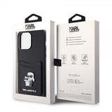 Karl Lagerfeld iPhone 15 Pro Max Cover Saffiano Double Cardslot Sort