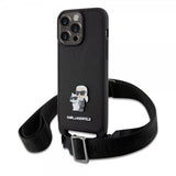 Karl Lagerfeld iPhone 15 Pro Max Cover Saffiano Karl & Choupette Crossbody Sort