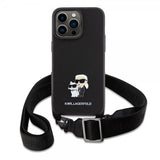 Karl Lagerfeld iPhone 15 Pro Max Cover Saffiano Karl & Choupette Crossbody Sort