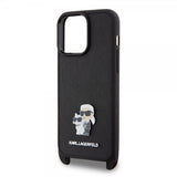 Karl Lagerfeld iPhone 15 Pro Max Cover Saffiano Karl & Choupette Crossbody Sort