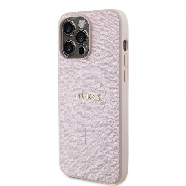 Guess iPhone 15 Pro Max Cover Saffiano MagSafe Rosa