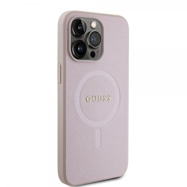 Guess iPhone 15 Pro Max Cover Saffiano MagSafe Rosa