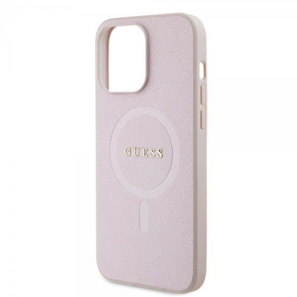 Guess iPhone 15 Pro Max Cover Saffiano MagSafe Rosa