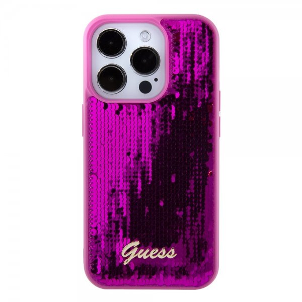 Guess iPhone 15 Pro Max Cover Sequin Fuschia