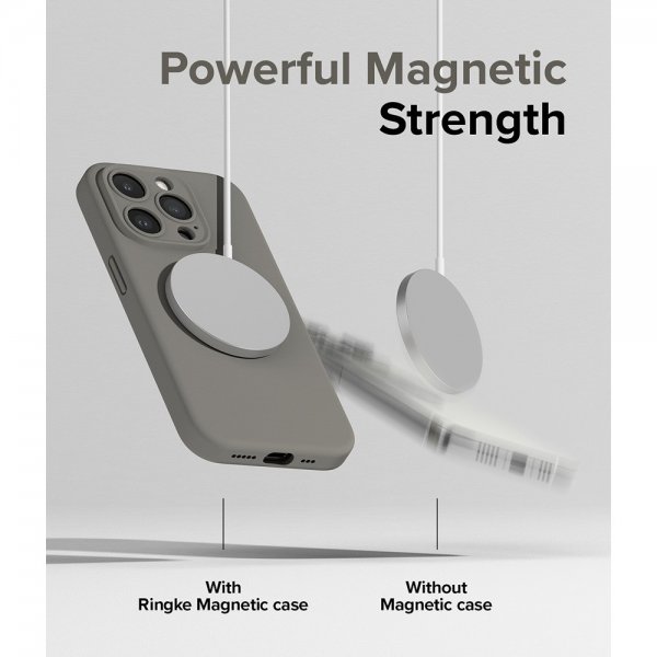 Ringke iPhone 15 Pro Max Cover Silicone Magnetic Grå