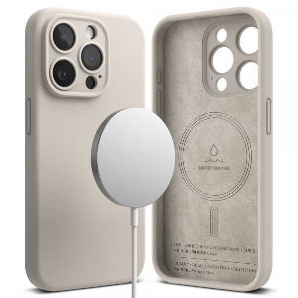 Ringke iPhone 15 Pro Max Cover Silikone Magnetisk Stone