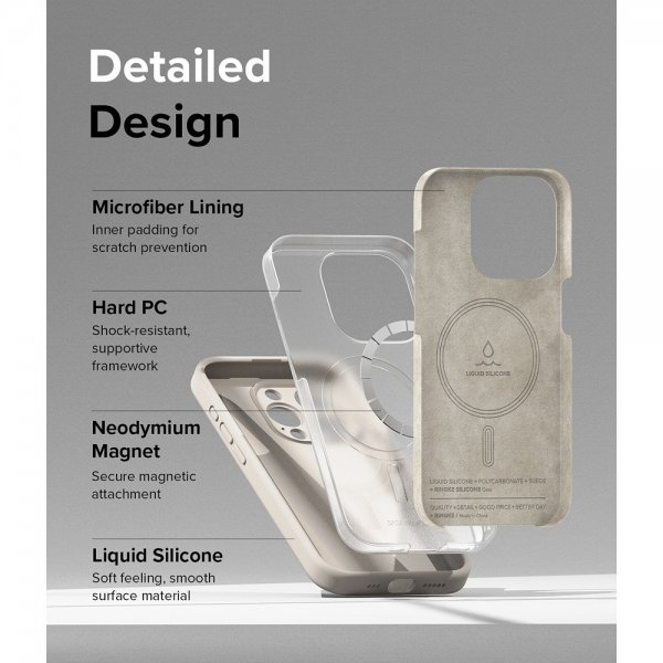 Ringke iPhone 15 Pro Max Cover Silikone Magnetisk Stone
