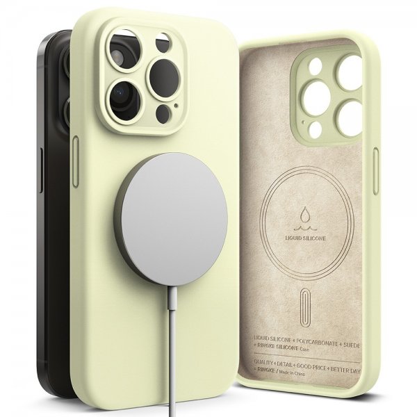 Ringke iPhone 15 Pro Max Cover Silikone Magnetisk Sunny Lime