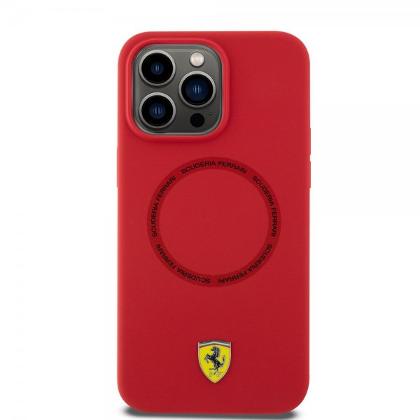 Ferrari iPhone 15 Pro Max Cover Silikone MagSafe Rød