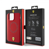 Ferrari iPhone 15 Pro Max Cover Silikone MagSafe Rød