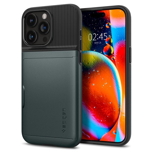 Spigen iPhone 15 Pro Max Cover Slim Armor CS Abyss Green