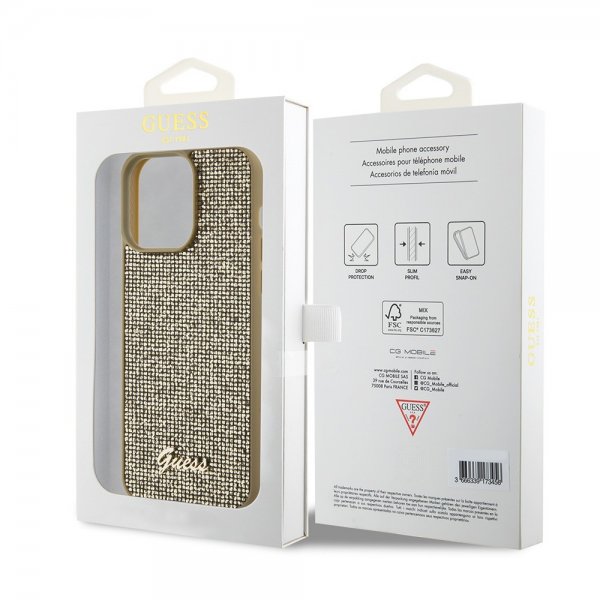 Guess iPhone 15 Pro Max Cover Square Mirror Guld