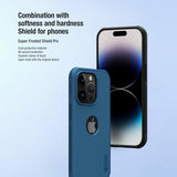 Nillkin iPhone 15 Pro Max Cover Super Frosted Shield Pro Logo Hole Blå