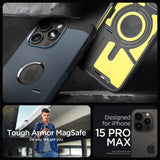 Spigen iPhone 15 Pro Max Cover Tough Armor MagFit Metal Slate