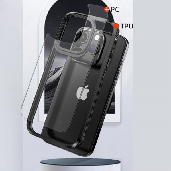 Ipaky iPhone 15 Pro Max Cover Gennemsigtig Bagside Lilla