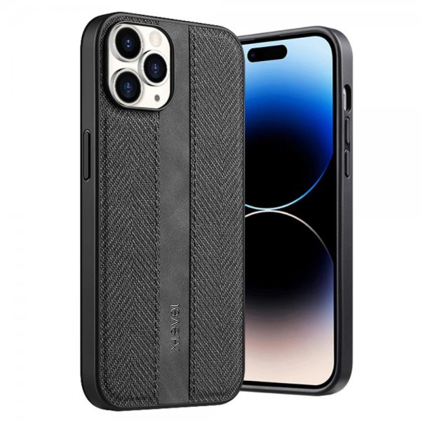 X-Level iPhone 15 Pro Max Cover Stoftekstur Sort