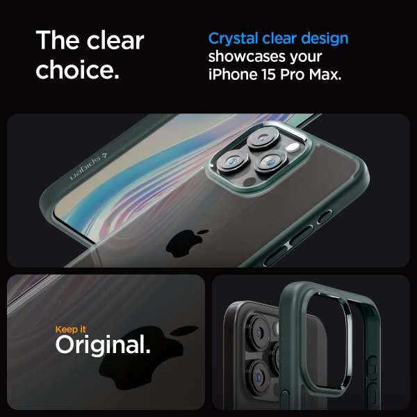 Spigen iPhone 15 Pro Max Cover Ultra Hybrid Abyss Green