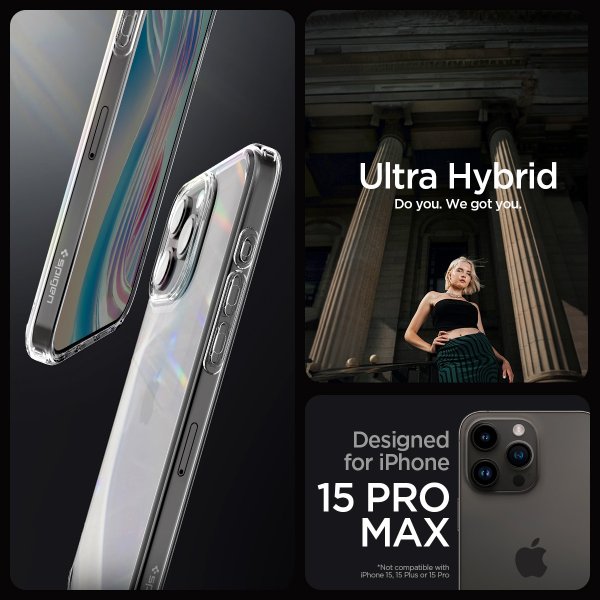 Spigen iPhone 15 Pro Max Cover Ultra Hybrid Crystal Clear