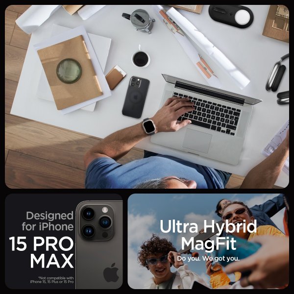 Spigen iPhone 15 Pro Max Cover Ultra Hybrid MagFit Frost Black