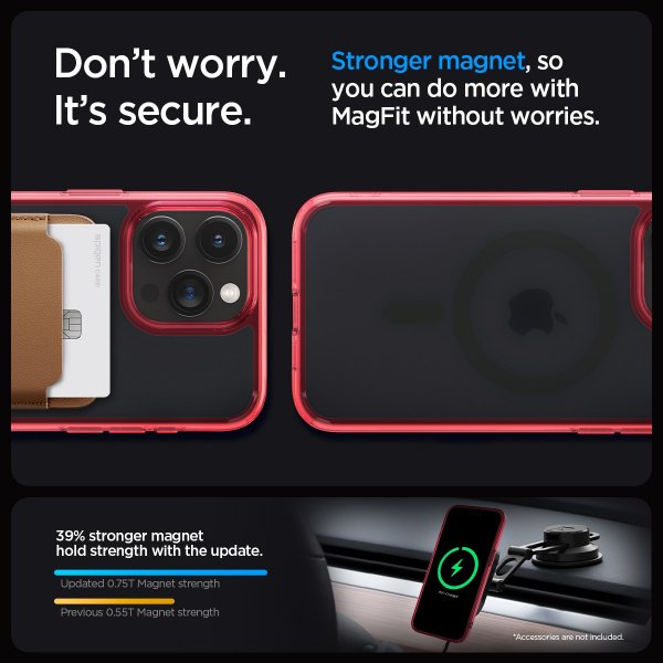 Spigen iPhone 15 Pro Max Cover Ultra Hybrid MagFit Frost Deep Red