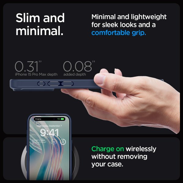 Spigen iPhone 15 Pro Max Cover Ultra Hybrid Navy Blue