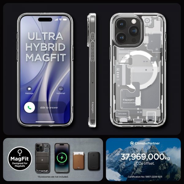 Spigen iPhone 15 Pro Max Cover Ultra Hybrid Zero One MagFit Hvid